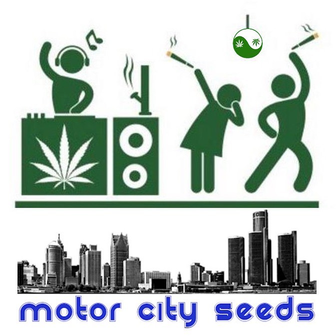 Motor City Seeds logo with party-time people
