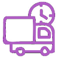 icon of a little purple truck with a clock behind it (i.e. autoflower flowering cycle)