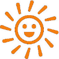 a smiling orange happy sun (i.e photoperiod flowering cycle)
